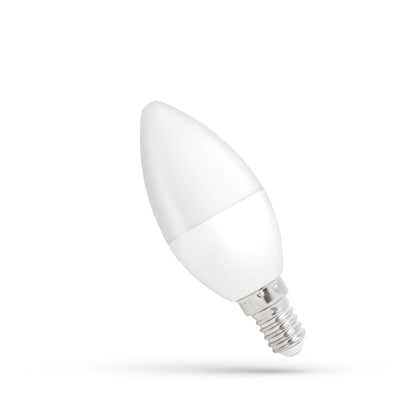 Spectrum LED lámpara de vela E14 5W blanco cálido regulable, 470 lúmenes, 3000K, 230V, ángulo de radiación de 160°, uso interior