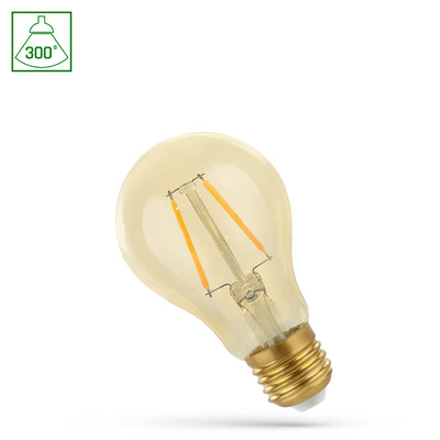 Lámpara Spectrum LED A60 E27 4.9W 490 lúmenes 2400K blanco cálido con tecnología COG 230V diseño retro IP20 17000 h de duración
