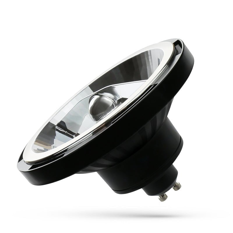 Spectrum LED AR111 GU10 12W 3000K negro con 1050 lúmenes, ángulo de 45 grados, blanco cálido, 50.000 horas, 2 años de garantía