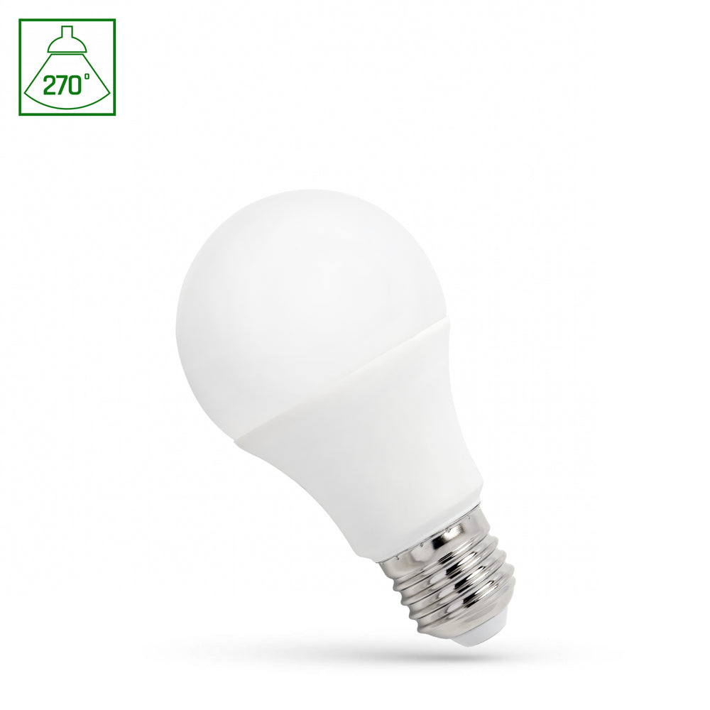 Lámpara LED Spectrum A60 9W E-27 blanco cálido 3000K, 820 lúmenes, IP20, no regulable, 230V, CRI &gt;80, ángulo de haz de 270°