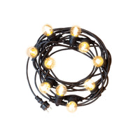 Luces de cadena LED Spectrum 5m, 10xE27, negro, IP44, 250V, interior/exterior, -20/+40°C