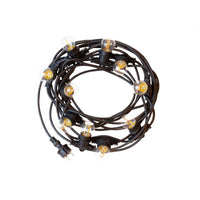 Luces de cadena LED Spectrum 5m, 10xE27, negro, IP44, 250V, interior/exterior, -20/+40°C