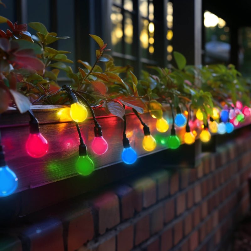 Luces de cadena LED Spectrum 5m, 10xE27, negro, IP44, 250V, interior/exterior, -20/+40°C