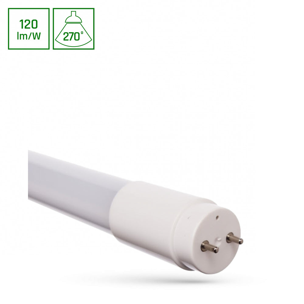 Tubo LED Spectrum T8 20W 230V 6000K Blanco Frío 2400 lúmenes Vidrio 1500mm G13 270° CRI 80