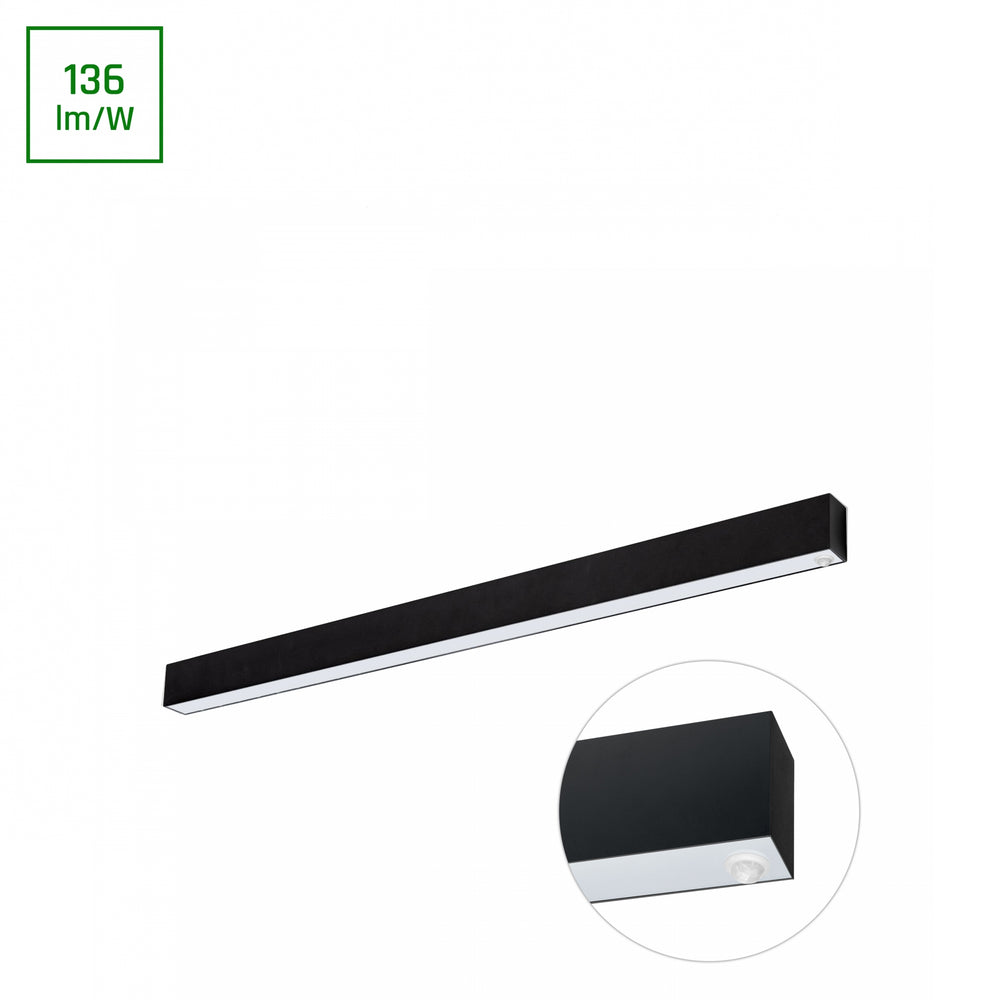 Lámpara sensor LED Spectrum Allday 36W con 4000K, ángulo de haz de 115°, 112cm negro, 4900 lúmenes, IP20, 2 años de garantía
