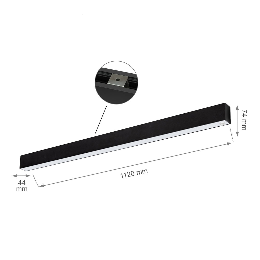 Lámpara sensor LED Spectrum Allday 36W con 4000K, ángulo de haz de 115°, 112cm negro, 4900 lúmenes, IP20, 2 años de garantía